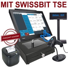 mit TSE Chip Touch SCANNER-KASSE für Handel Kiosk Laden Textil Finanzamt konform