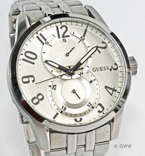 GUESS (2377) Quarzuhr - Vollkalender, große Stahluhr, gewölbtes Mineralglas – 10