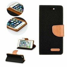 FÜR XIAOMI REDMI 10C 4G - CANVAS Book Handytasche Etui Hülle Handy Case SCHWARZ