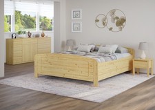 Seniorenbett hoch 180x200 Doppelbett Holzbett Massivholz Kiefer Zubehör wählbar