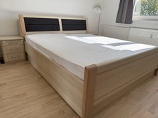Doppelbett 180x200cm mit Lattenrost 2Schubladen, Staufach im Kopfteil,Nachtische