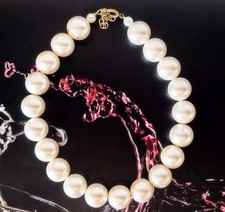 ❤️ Kugelkette❤️große Kunststoff - Perlen❤️Fb. Elfenbein❤️1x getragen