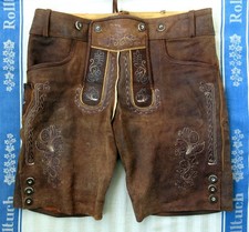 BESTICKTE BRAUNE LEDERHOSE -