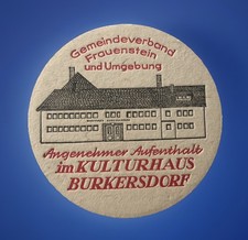 Bierdeckel Kulturhaus Burkersdorf, Gemeindeverband Frauenstein