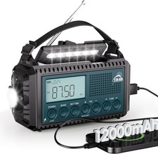 Kurbelradio AM FM SW 12000 mAh