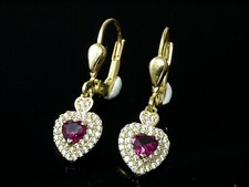 585 Gold Ohrringe mit  Rubin