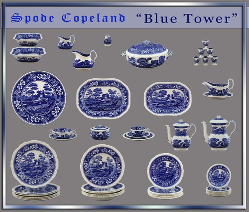 Spode copeland blue tower - spode,