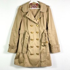 Juicy Couture Trenchcoat Gr.M Damen Mantel Beige Gold Strasssteine