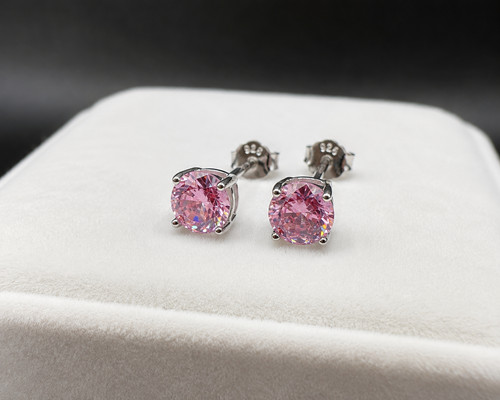 925 silber ohrstecker rosa - 925, –