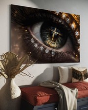 Auge Leinwand Bild Neuzeit Jesus Farbig Dekoration Kunst Bibel Kirche Schönheit