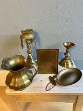 Konvolut Messing Kerzenhalter Antik Kunst Handwerk Metall original alt & selten!