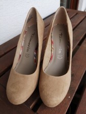 TAMARIS Gr. 38 Pumps High-Heels beige Wildleder Optik