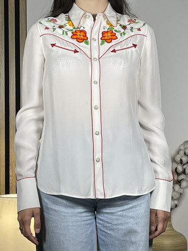 Westernhemd satin bestickt - westernhemd,