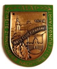 Plakette ADAC Zweite Zirndorfer Nachtorientierungsfahrt 1956 Orts-Club Zirndorf