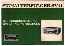 Grundig Bedienungsanleitung instructions for use für SV 41 mit Schaltplan Copy
