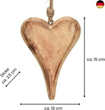 2X Holz Anhänger Herz je 15 x