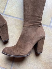 ZARA Basic Overknees Stiefel echt Wildleder 39 braun Reißverschluss