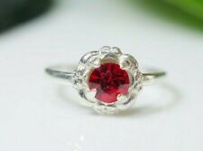 Kleiner 835 Silber Ring Jugendstil Art Deco Kinder Puppen Roter Besatz 1,30 cm