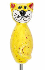 Katze aus Keramik gelb 17 cm