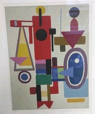 Max Ackermann, Komposition, Lithographie, 83x68cm,Aufl 39/100, signiert, gerahmt