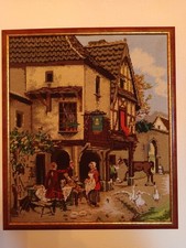 Gobelin Stickbild mit Rahmen