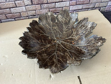 Wunderschöne alte Obstschale, Blattschale  in Blatt form Braun xxl Groß Steingut