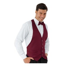 Unisex Kellner Weste Bolero Bordeaux ärmellos - ISACCO - Kellner