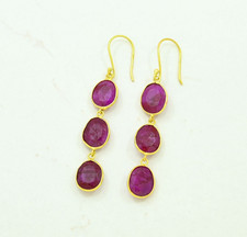 Roh Rubin Hängend Ohrringe