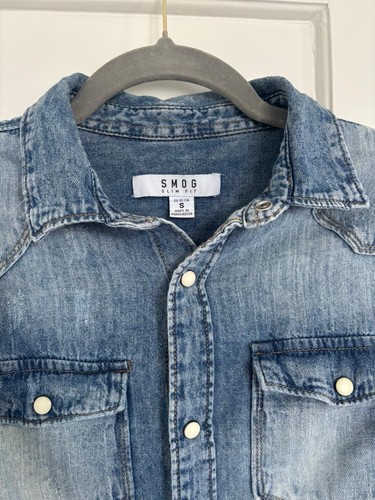 Smog herren denim - hemd, blau