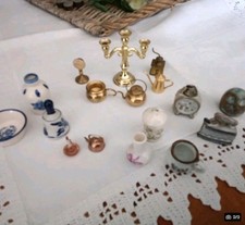 Setzkasten Antik 17 Teile Messing Keramik