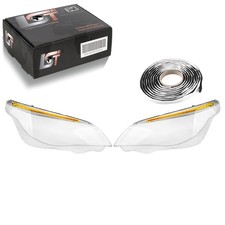 2x Headlight Glass Left Right