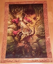 Herr der Ringe Plakat Gandalf gegen Balrog [Vintage/Rarität] Sehr Guter Zustand 