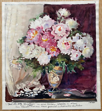 Blumen in Vase. Aquarell 1927
