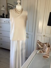 Zara Edles Oberteil Shirt  Schmuckband Im Vorderteil Creme  Gr. L