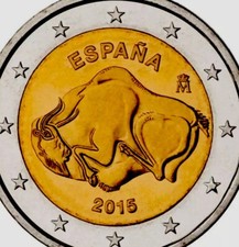 Spanien Münze 2€ Euro 2015 Gedenkmünze Altamira Höhlen Gemälde Neu UNC aus Rolle