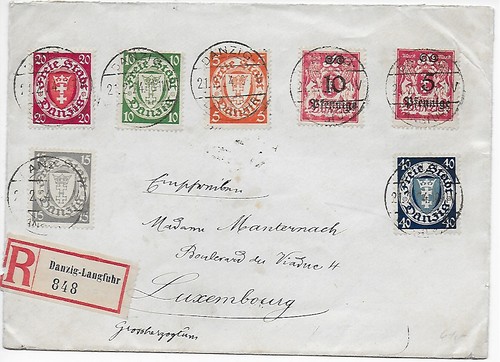Danzig einschreiben 1924 nach - einschreiben,