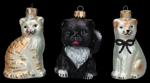 Weihnachtskugeln katzen 3er - weihnachtskugeln,