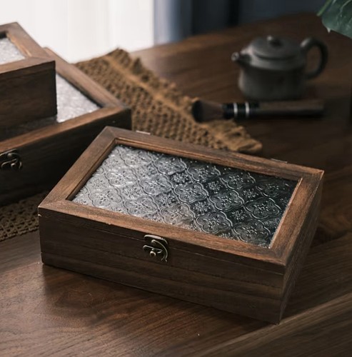 Holzkiste mit glas deckel - mit,