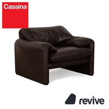 Cassina Maralunga Leder Sessel Braun Dunkelbraun manuelle Funktion