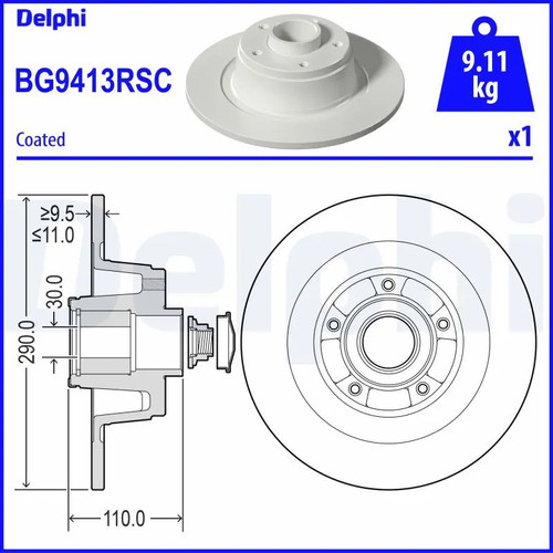 Bremsscheibe voll bg9413rsc - voll,