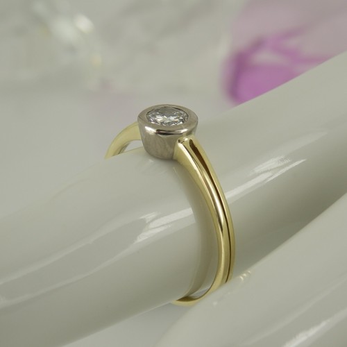 Ring solitär 585 gelbgold - ring,
