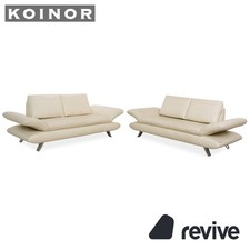 Koinor Velutti Leder Zweisitzer Creme manuelle Funktion Sofa Couch