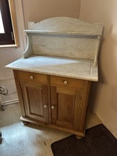 Gründerzeit Kommode mit Marmorplatte Marmor Aufsatz abgelaugt Versand möglich