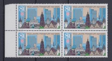 Bund 1721 I mit Plattenfehler 4er Block Seitenrand 1200 Jahre Frankfurt 80 Pf **