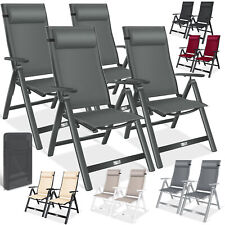 KESSER® Gartenstuhl Alu Klappstuhl + Armlehnen Kissen Balkonstuhl Camping Stuhl
