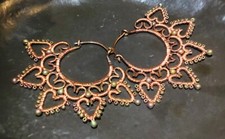 handgefertigte Creolen  GIPSY/BOHO STYLE aus Kupfer und böhmischen Glasperlen  