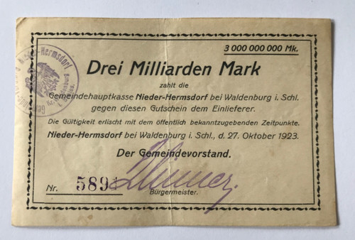 Notgeld nieder hermsdorf bei - notgeld, nieder-hermsdorf
