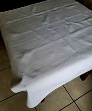 Altes Tischtuch, Mitteldecke, Leinen handgewebt mit Webstreifen, Bauernleinen 
