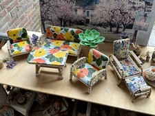 Puppen Zubehör Sitzgarnitur + Liegestuhl