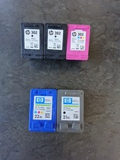 5X Original HP - 2x302 Black / 1x302 Tri-colour / 1x22 XL Tri-Color /1x21 XL Bla